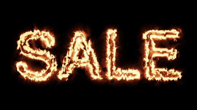Hot sale text from burning letters on black background in 4k ultra HD