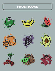 Fruit  icons set.