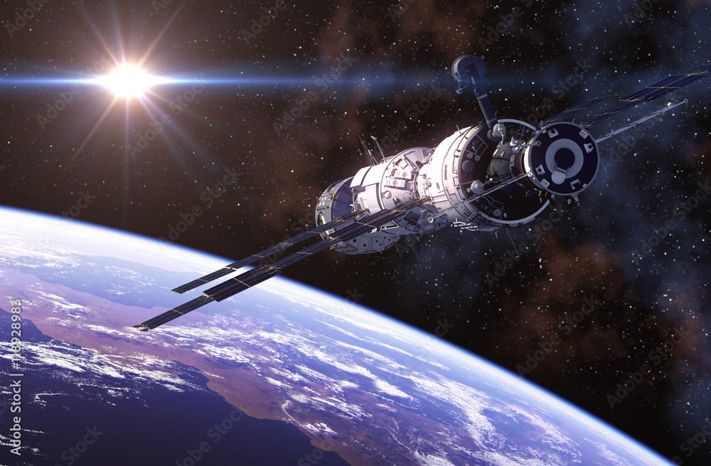 Canvas Prints international space station in outer space.