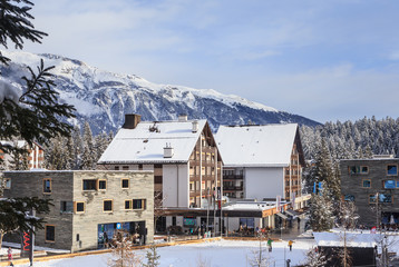 Fototapeta na wymiar Ski Resort Laax. Switzerland