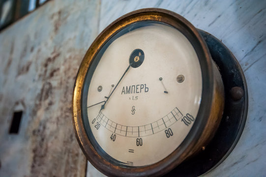 Old Amperage Meter At Besletskaya Hydro Power Plant, Circa 1905