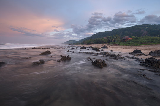 Coastal peaceful sunset