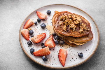 Fresh blueberry pancakes