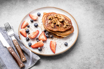 Fresh blueberry pancakes