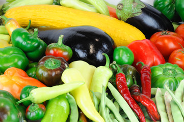 fresh farm picked vegetables isolated on white background