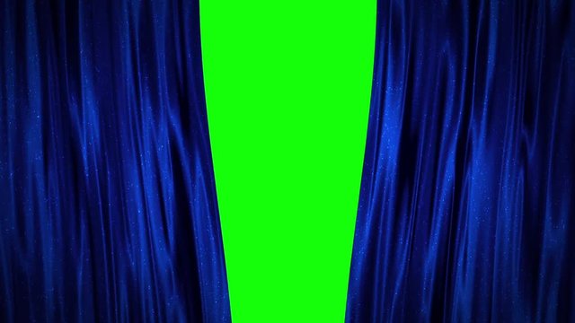 BLUE curtain background open with Sparkles