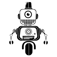 Vector robot silhouette