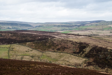 Fields and moorlands in Staffordshire