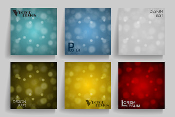 Fototapeta premium Pack of 6 in 1 blurred abstract backgrounds. Use for posters, cards, covers, placards, flyers and banner designs. Vector illustration