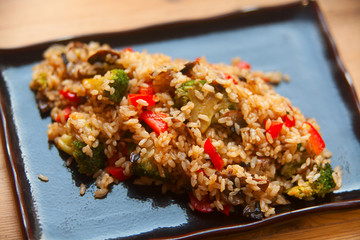 pilaf with vegetables and mushrooms