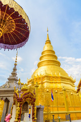 Wat Phra That Hariphunchai temple in Lamphun,Thailand.
