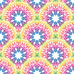 Flourish tiled pattern. Abstract floral geometric seamless oriental ornament