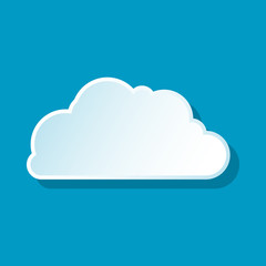 Fototapeta premium Little cloud icon on blue background. Weather symbol