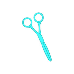 Scissors icon in cartoon style isolated on white background. Haircuts symbol