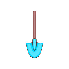 Shovel icon in cartoon style isolated on white background. Tool symbol