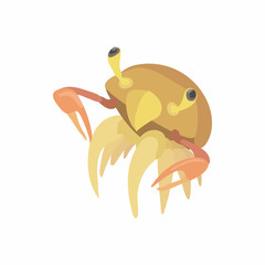Brown cancer icon in cartoon style isolated on white background. Crustaceans symbol