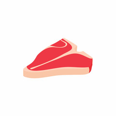 Piece of meat icon in isometric 3d style isolated on white background. Food symbol
