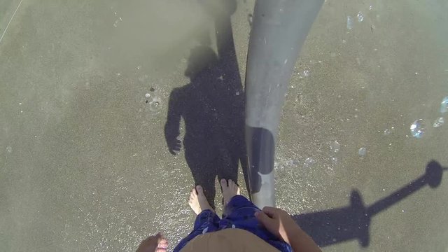 GoPro POV of kids playing in water park