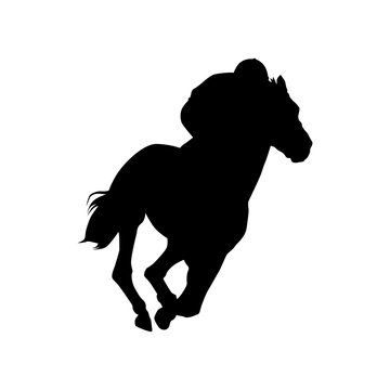 Horse racing vector silhouette