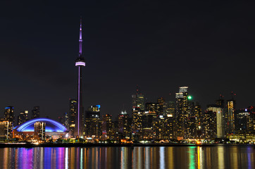 Night view to Toronto downtown