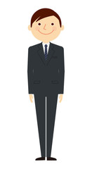 お受験　父親　男性　全身　イラスト