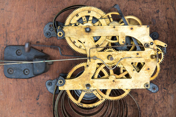 Antique clock winding mechanism.