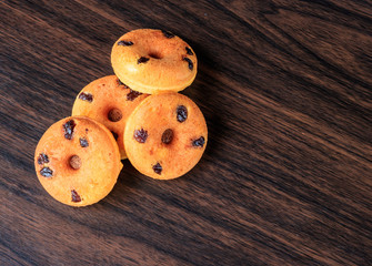 mini donut asia on wood