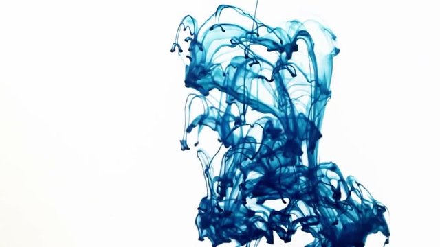 Blue ink dropped into water, in 50 fps.