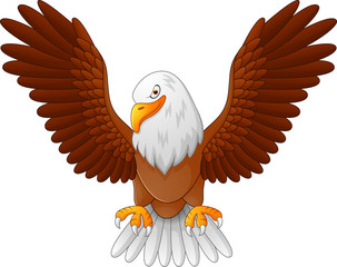 Naklejka premium Cartoon eagle fly