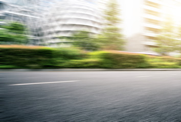 modern abstract building in tokyo from empty road