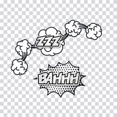 explossion pop art comic cartoon icon. No background. Vector illustration