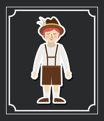 man german germany cartoon avatar cloth traditional oktoberfest icon. Colorful and Flat design. Vector illustration