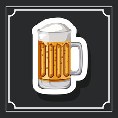 glass beer drink beverage traditional icon. Colorful and Flat design. Vector illustration