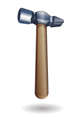 Realistic image of a hammer isolated on a white background. Vector illustration