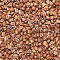 Seamless coffee beans background.