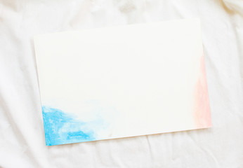 Blue and pink watercolor painting