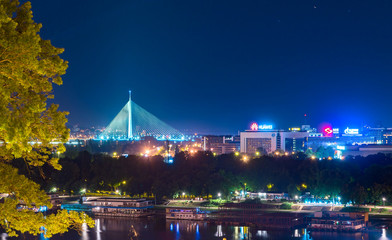 Fototapeta na wymiar City of Europa: Belgrade cityscape at the night, Serbia