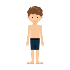 boy kid swimming cloth cartoon summer icon. Isolated colorful and flat design. Vector illustration