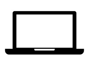 laptop black gadget device technology  icon. Isolated and Flat design. Vector illustration