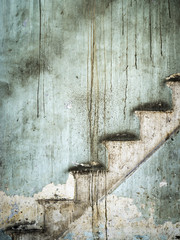 Dark very old wall texture and stain stairs for design website,