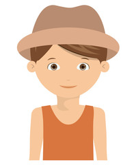 boy hat kid swimming cloth cartoon summer icon. Isolated colorful and flat design. Vector illustration