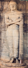 Buddha statue carved in to the rock