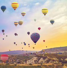 Hot Air Balloon In The Mountain