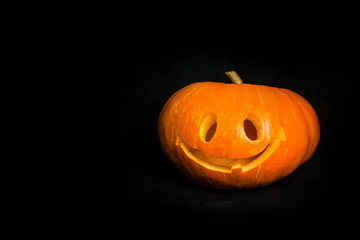 Jack-o'-lantern on black background 