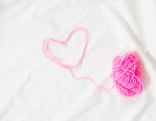 Heart Pink knitting wool