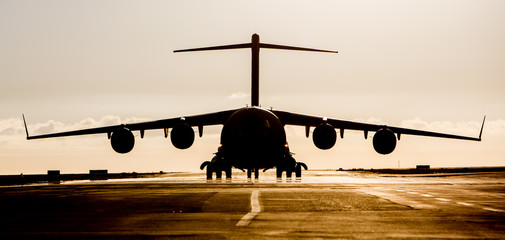 Large military cargo plane silhouette