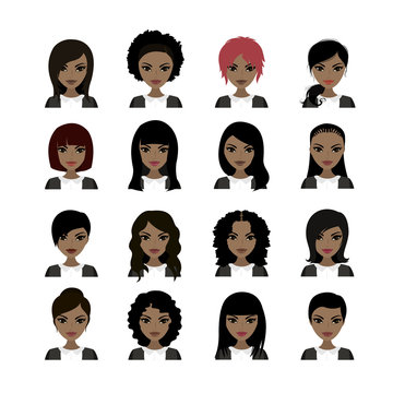 Vector Illustration of Black Women avatar