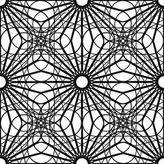 Abstract geometric seamless pattern. Black and white style pattern with circle and line