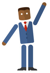 ビジネスマン：手を上げる

