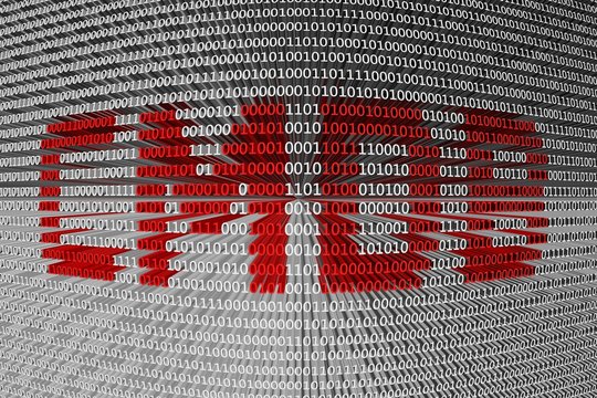 CMDB in the form of binary code, 3D illustration